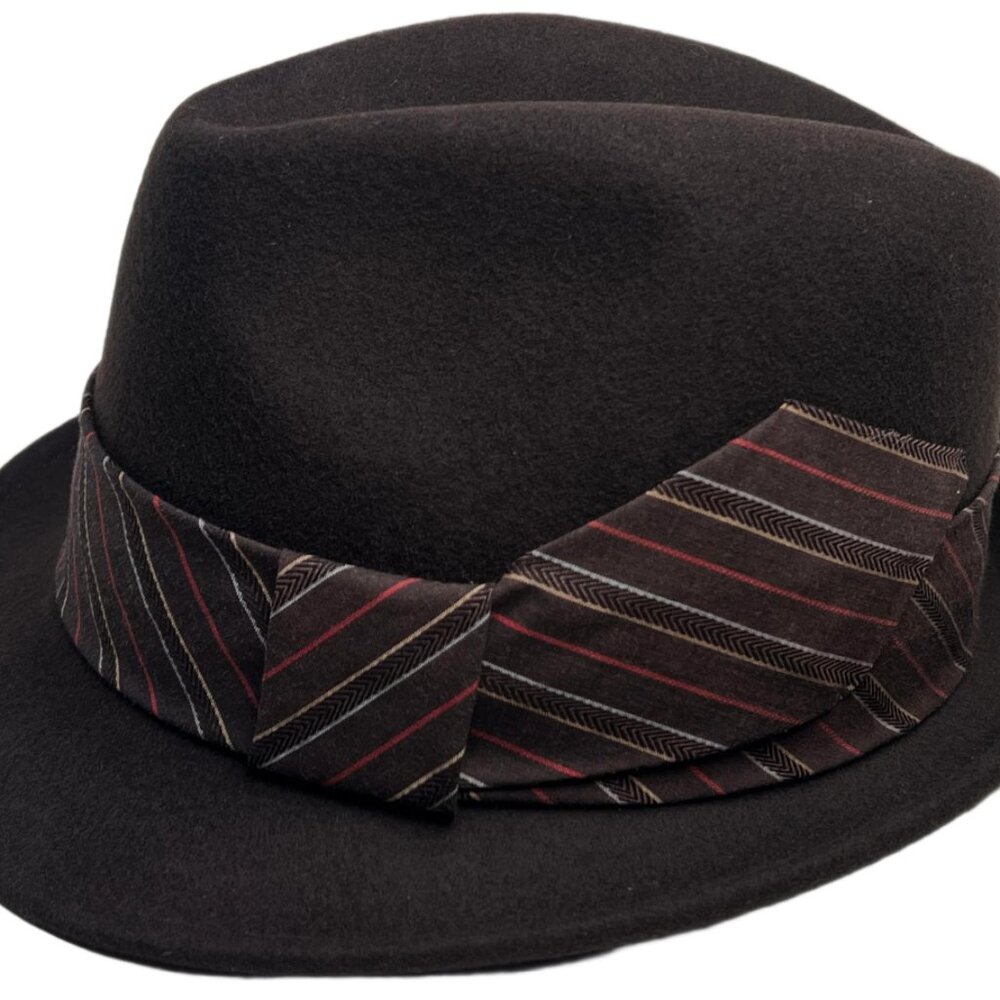 Vintage Christys' Crown Series Crease Top Wool Felt Fedora in Brown